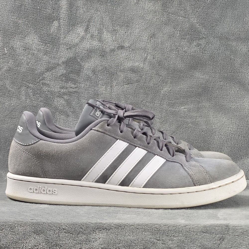 Adidas Men's Grand Court 'Grey' Suede Sneaker Size US 12 F36412